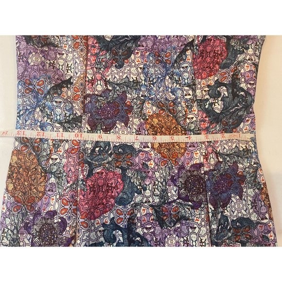 H&M Womens Multi Print Pencil Dress Back Hole Party Wedding Purple White Size 6 - Picture 7 of 10